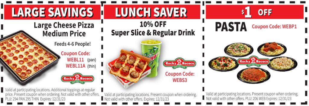 More Deals - Rocky Rococo Pizza and Pasta