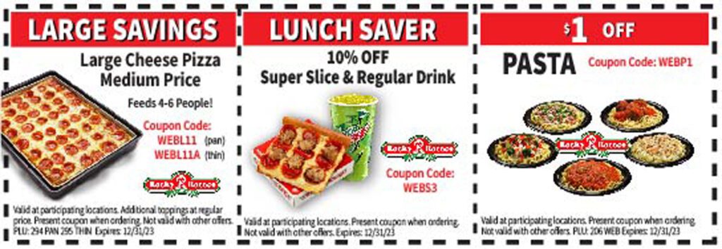 More Deals - Rocky Rococo Pizza and Pasta